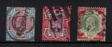 GB KEVII 1902-10 9d 10d & 1/- fine used collection WS33963