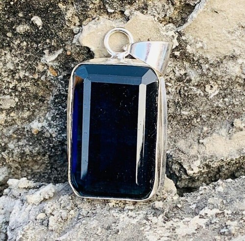 925 Silver Pendant, London Blue Topaz Gemstone Pendant, Womens Marquise Pendant, - Bild 2 von 8