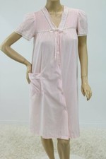 Vintage Barbizon House Coat Robe Women Small Pink Cotton Blend Snap button Front