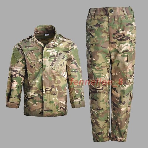Kids Boys Girls Army Military Combat Uniform Tactical Jacket Shirts Pants Sets - Picture 4 of 24