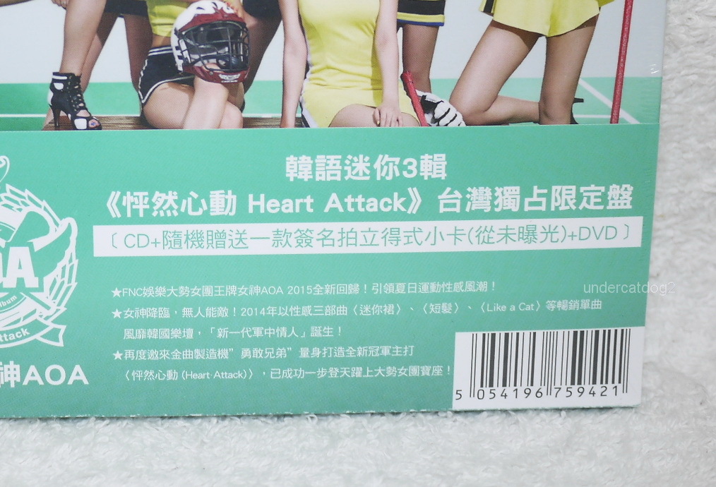 AOA Mini Album Vol.3 Heart Attack Taiwan Ltd CD+DVD+Card