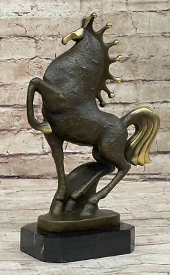 Miguel Lopez `S Handgefertigt Bronze Tang Pferd Skulptur Abstrakte Ausdruck Gift