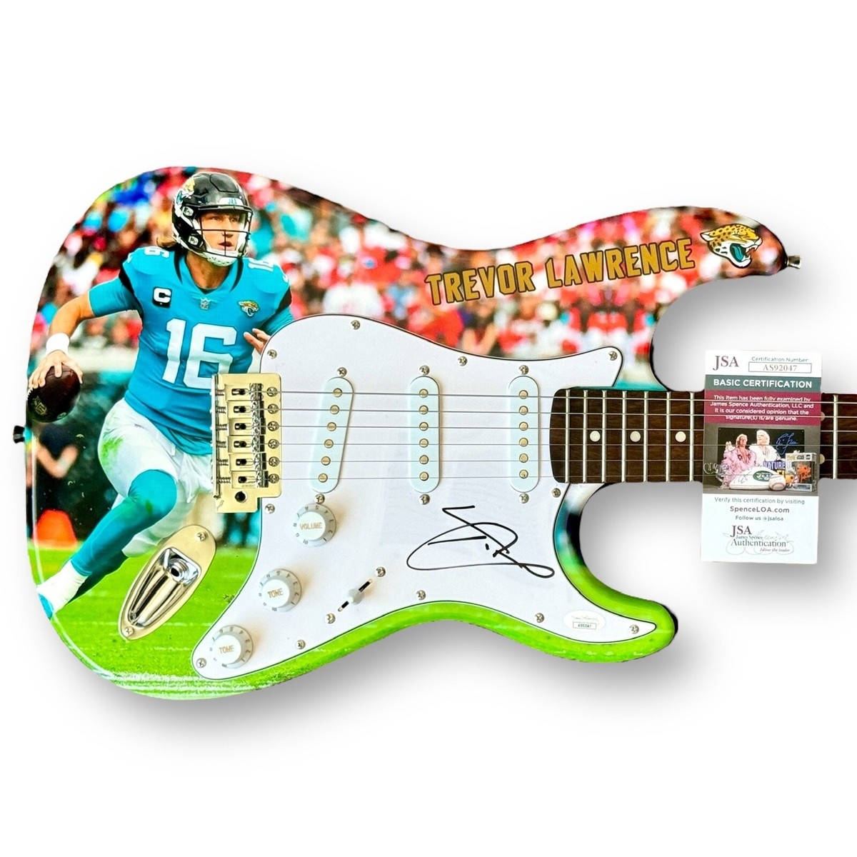 Trevor Lawrence Signed Guitar Custom Graphics JSA COA Jacksonville