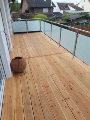 Balkongeländer mit 8,38 mm Milchglas Geländer Treppe Terrasse Edelstahl V2A