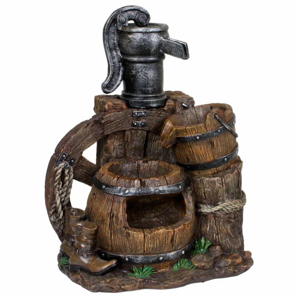 Design Außen Spring Stand Brunnen Balkon Holz Stein Design Eimer Kaskade Garten - Bild 2 von 4