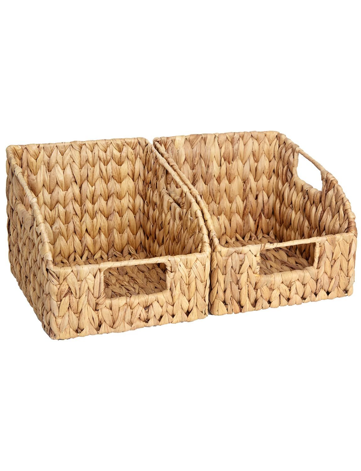 Pantry Baskets for Organizing, Wicker Baskets with Built-in Handles, Handwove...