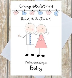 Personalizzata Aspettano Un Bambino Card Congratulazioni Gravidanza Multi Nonni Ebay
