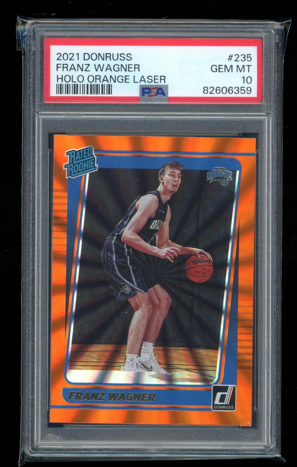 2021 Donruss Franz Wagner Holo Orange Laser Rated Rookie PSA 10 Magic