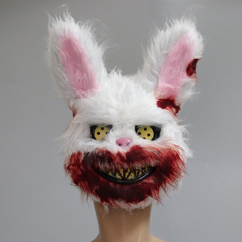 Bloody Scary Rabbit Head Bunny Face Mask Horror Movie Decor Halloween Costume - Bild 5 von 12