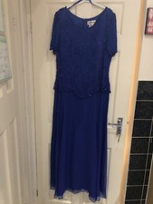Chistine Elizabeth Blue Beaded Occasion Dress Size 18