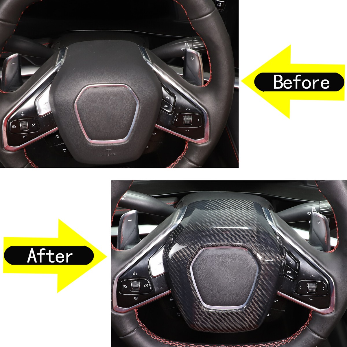For C8 Corvette Stingray Coupe Z06 Z51 20 Real Carbon Console Horn For C8 Corvette Stingray Coupe Z06 Z51 20 Real Carbon Console Horn