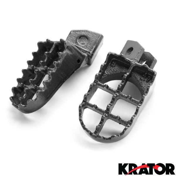 てすと Gray Steel Wide Fat Foot Pegs Yamaha YZ YZF WR 80 125 250 500 Gray