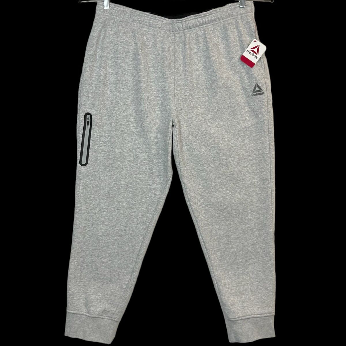 Reebok Mens Fleece Sweatpants Size 2XL-3XL Light Gray Cuffed Reebok Mens Fleece Sweatpants Size 2XL-3XL Light Gray Cuffed