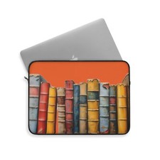 Vintage Books Laptop Sleeve in Orange