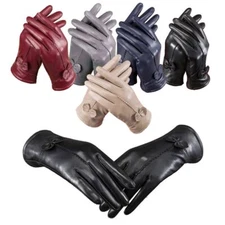 Women's Ladies Genuine Lambskin Leather Gloves Winter Warm Driving Soft Lining