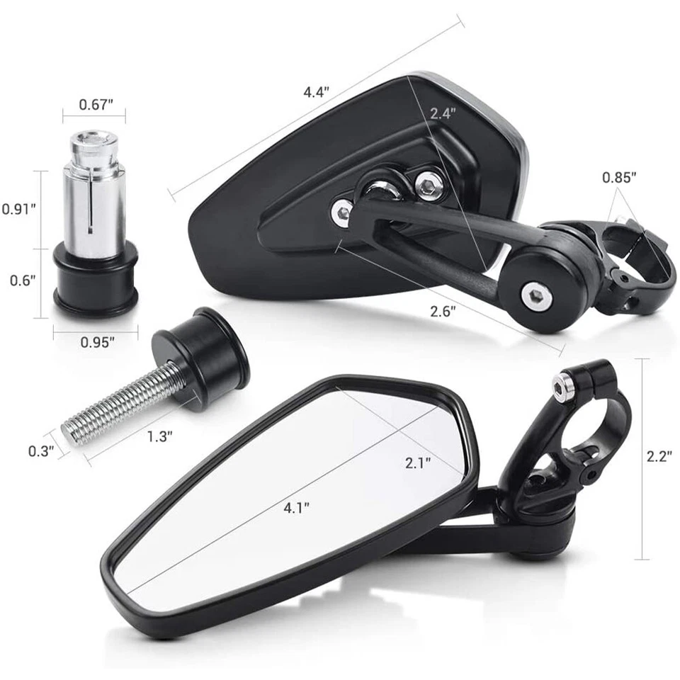 Espejos retrovisores de extremo de barra de 7/8" para motocicleta Triumph Street Speed Triple 769 679 Foto 3 de 4