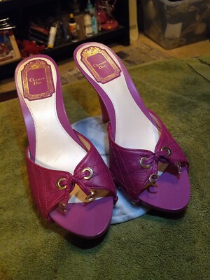 C￼hristian Dior ピンク リボン ハイヒール christian dior 2000's pink bow leather sandal heels