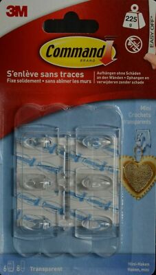 Command Brand Kunstoffhacken Mini Haken Deko Aufhängen ohne Schäden Easy Off 3M