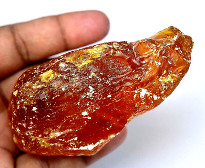 295.5 CT Natürlich Baltisch Karamellbonbon Ei Eigelb Bernstein Facettiert Grobem