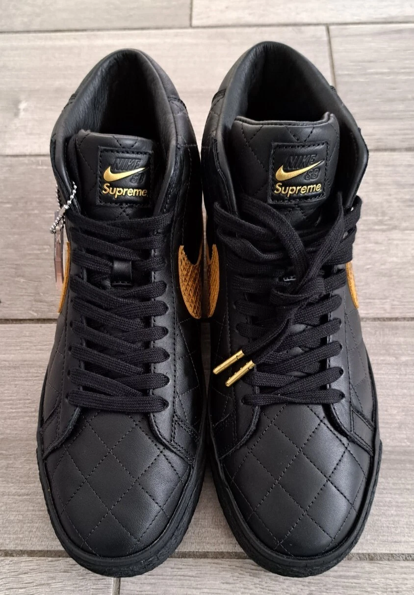 Nike Zoom Blazer Mid QS SB x Supreme peau de serpent noire   Taille8,5   Neuf
