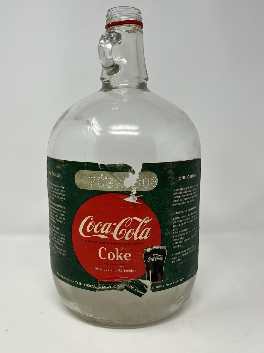 Original Coca-Cola NY One Gallon Soda Fountain Syrup Glass Jug w