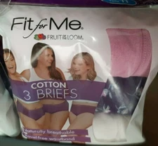 Fit for Me Fruit of the Loom Women's 3 Pack Cotton Briefs NEW Various Sizes