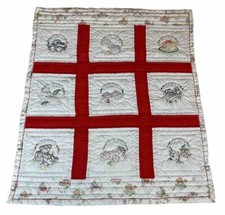 VTG Hand Embroidered  Quilted Baby Crib Quilt "Now I Lay Me Down To Sleep"