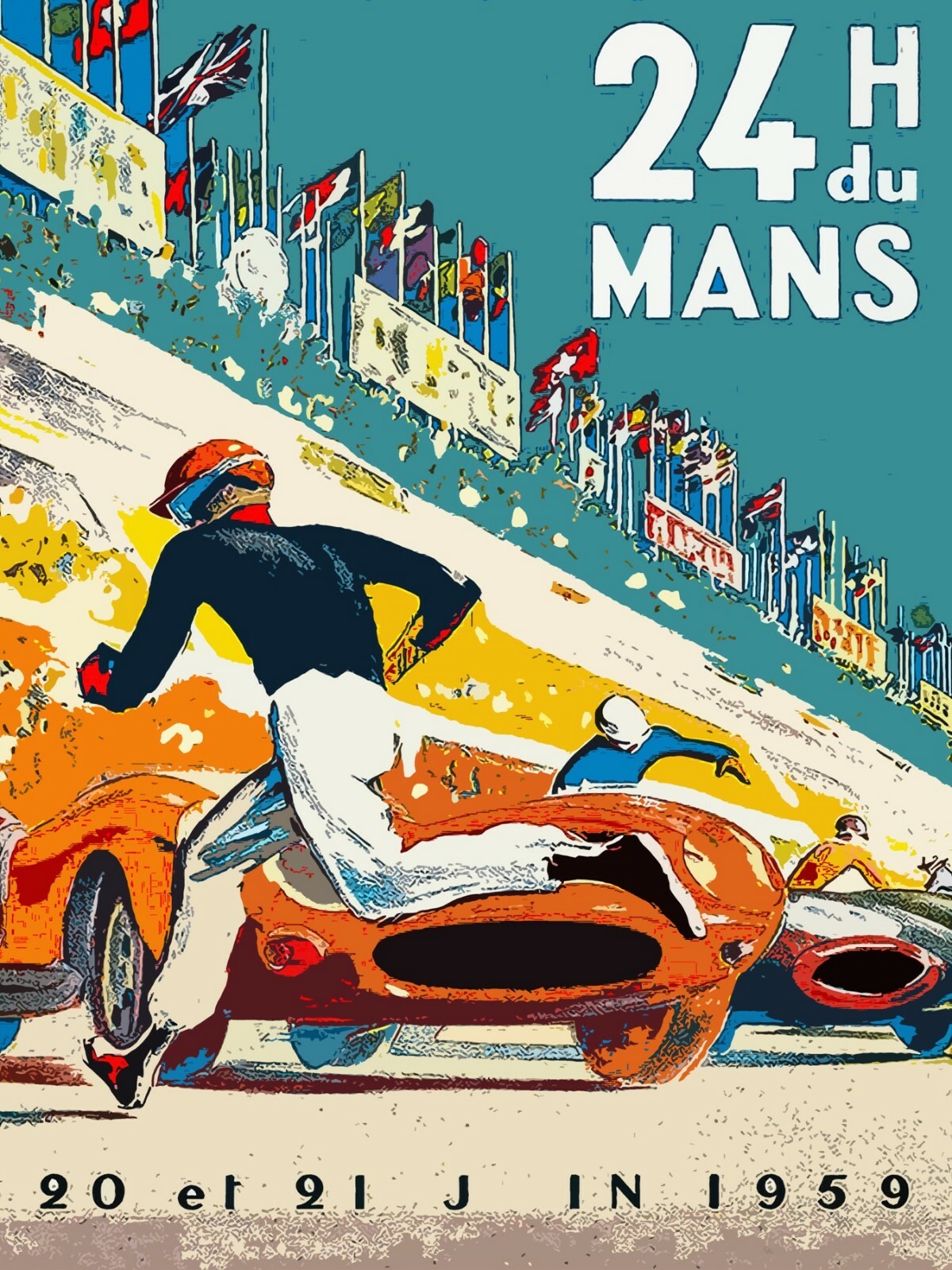 Affiche Déco 1934 – Course Automobile Saint-Sébastien – Style Vintage Reproduction