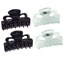 Parcelona French Petite Very Small 1" Celluloid Set of 4 No Slip Grip Jaw Hai...