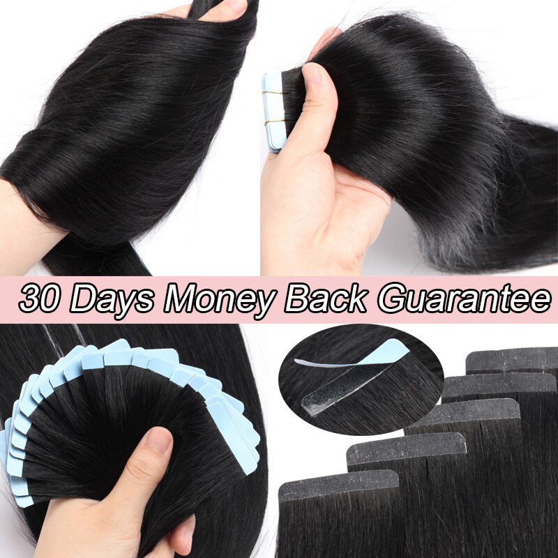 Tape In Thick Real Remy Human Hair Extensions HIGHLIGHT Full Head Skin