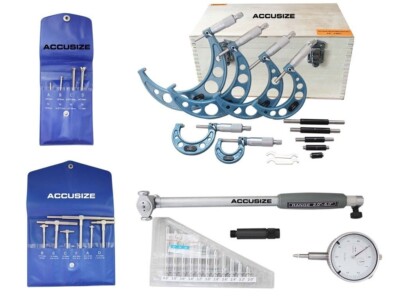 Metric Toolmaker's Inspection Set w/ 50-160mm x 0.01mm Dial Bore Gage #EGEE-0160