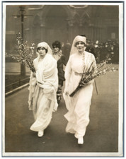 UK, Lady Diana Manners and Miss Elizabeth Asquith Vintage .  Silver Print