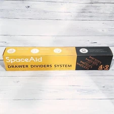 SpaceAid Bamboo Drawer Dividers With Labels / 4 Dividers / 9 inserts  NEW