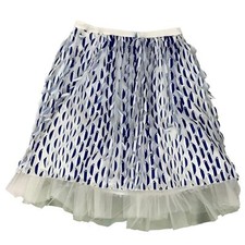 Anthropologie Tulle Petal Blue Motif Flare Skirt