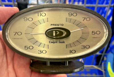 Presto Comfort Guide Humidity & Temperature Gauge Oval Design MCM Modern