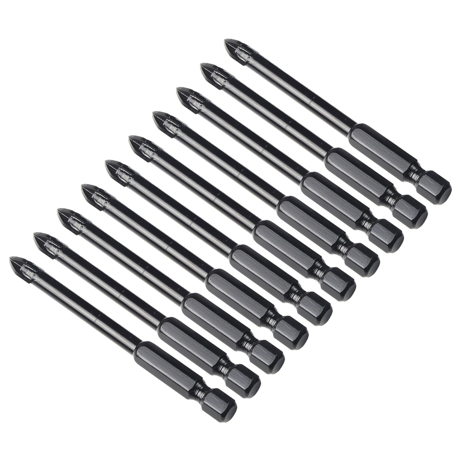 10x Tile Porcelain Drill Bit Marble Ceramic Glass Brick Shank Hex Spear Head,6mm