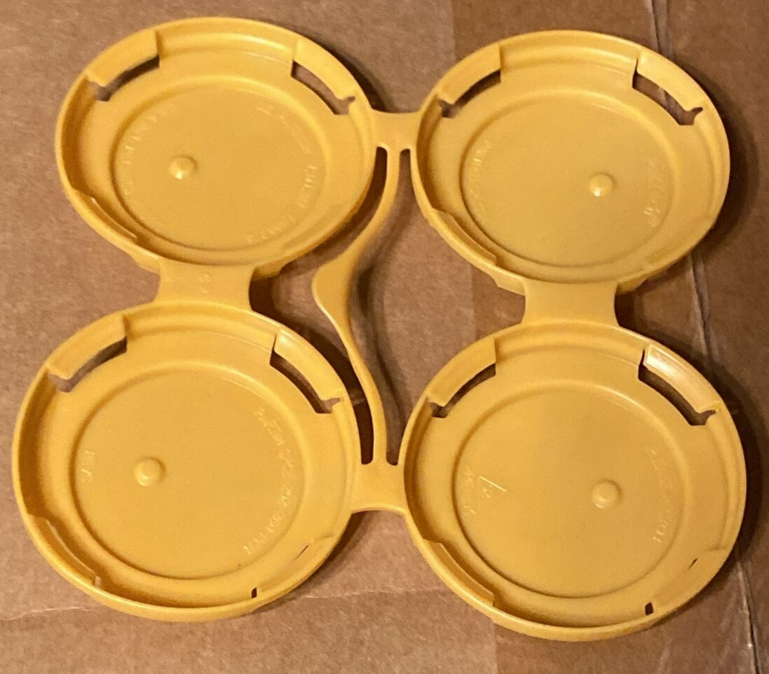 PakTech Quad Pak Plastic Ring Can Carrier Easy Removal Orange 4 Pack