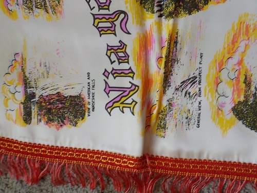 Vintage Souvenir Niagara Falls Sweetheart Satin Fringed Pillow Case Cover - Picture 4 of 7