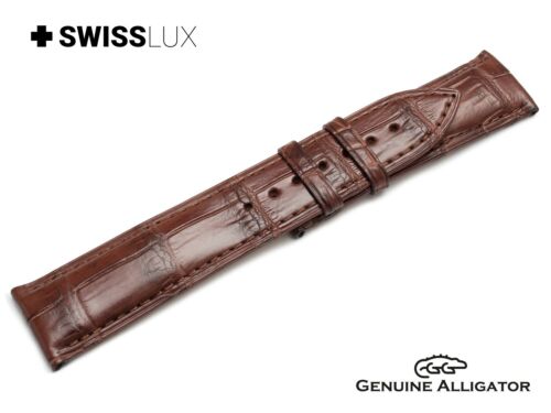 Pelle di coccodrillo di alligatore per orologio GLASHUTTE cinturino marrone fibbia/chiusura HQ - Foto 8 di 10