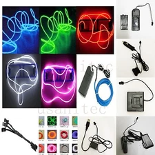 Neon Light Glow EL Wire Led Strip Tube Car Dance Party Bar Decoration+Controller