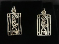 Sterling silver vintage Art Deco antique Glasgow Rose earrings
