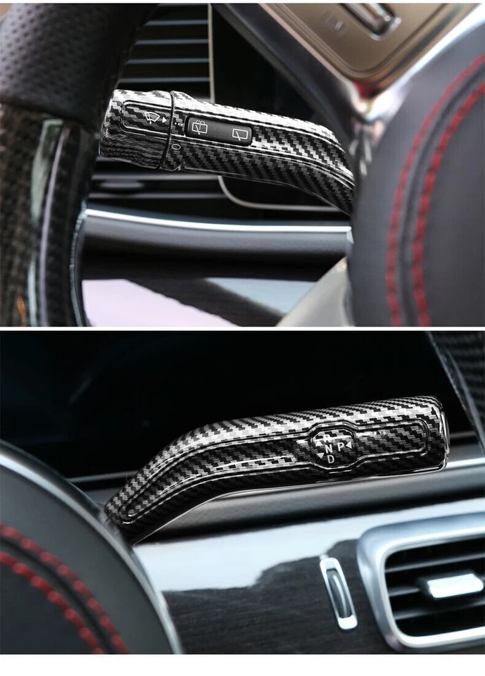 Cubierta de varilla de limpiaparabrisas de palanca de cambio de fibra de carbono para Mercedes-Benz A200 clase B GLA Foto 4 de 4