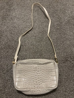 Clare V Marisol Bag Front Pocket Croco Embossed Cream