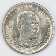 1946-S Booker T. Washington Silver Half Dollar 50c 