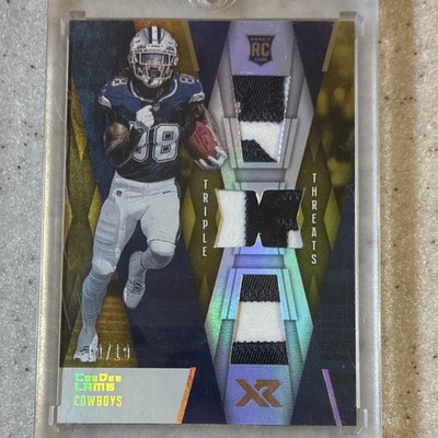 Panini 2020 XR CeeDee Lamb Cowboys Rookie Triple Threats Gold 10/10 RTM-CL