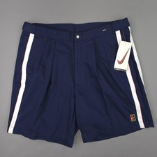 Vintage Nike Shorts Mens 36 Blue Pleated Challenge Court Tennis 90s Dead Stock