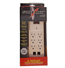 MANHATTAN, SURGEMAX 6 OUTLET  RJ45 SURGE SUPPRESSOR, RETAIL BOX