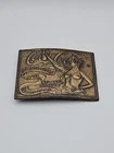 Vintage Coca-Cola Brass Belt Buckle Tiffany Foundry Atlanta GA USA Nude Lady