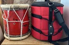 Tambora Dominicana profesional de soga artesanal con estuche y baqueta