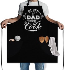 Funny Aprons for Men, Cooking Grill BBQ Kitchen Apron for Men, Adjustable Bla...